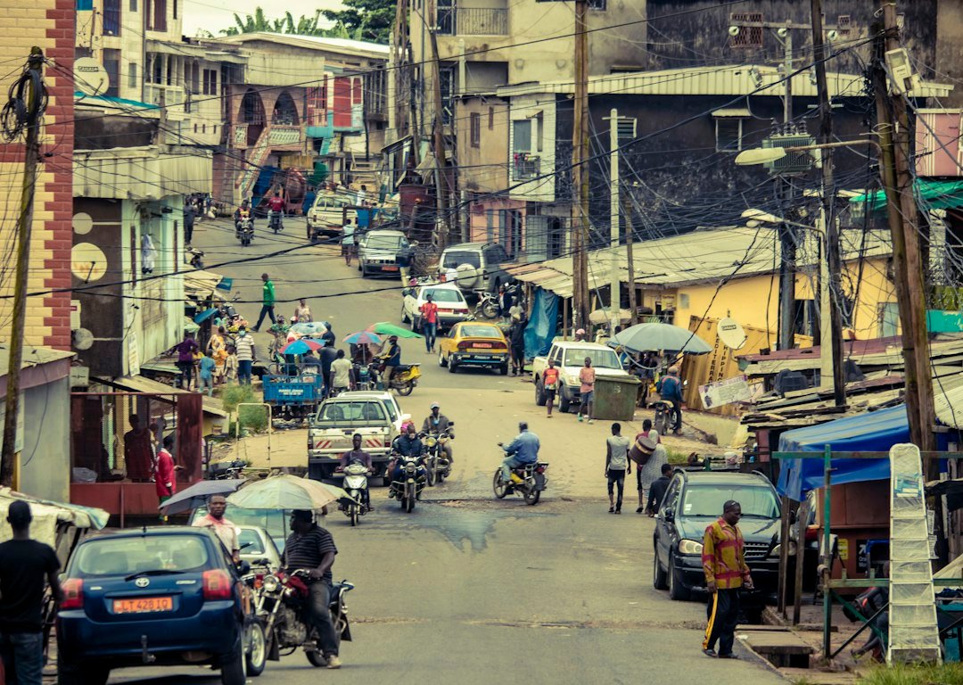 Rue et paysage urbain de Douala au Cameroun